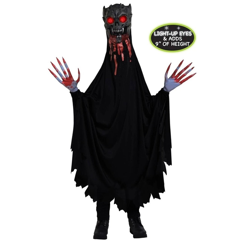 Amscan Illusion Ghoul Scary Kids Costume XL 14-16 Light Up Eyes adds 9" Height - Picture 2 of 4